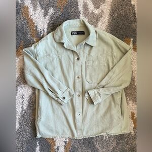 Zara Shacket/ light green/ size small/ rn 77302